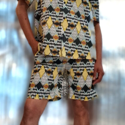 Total look : blouse & pants short cotton unisex