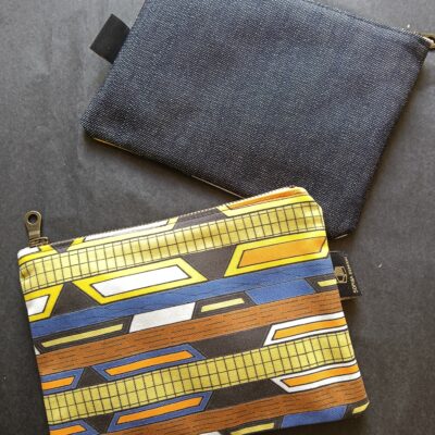 Zone : Other products : Accessorie Case medium zipp Eco cotton garbadine / Japanese denim