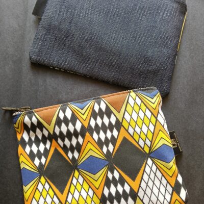 Zone : Other products : Accessorie Case small zipp Eco cotton garbadine / Japanese denim